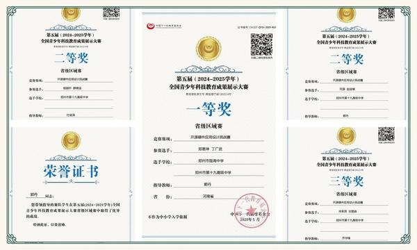 获奖证书